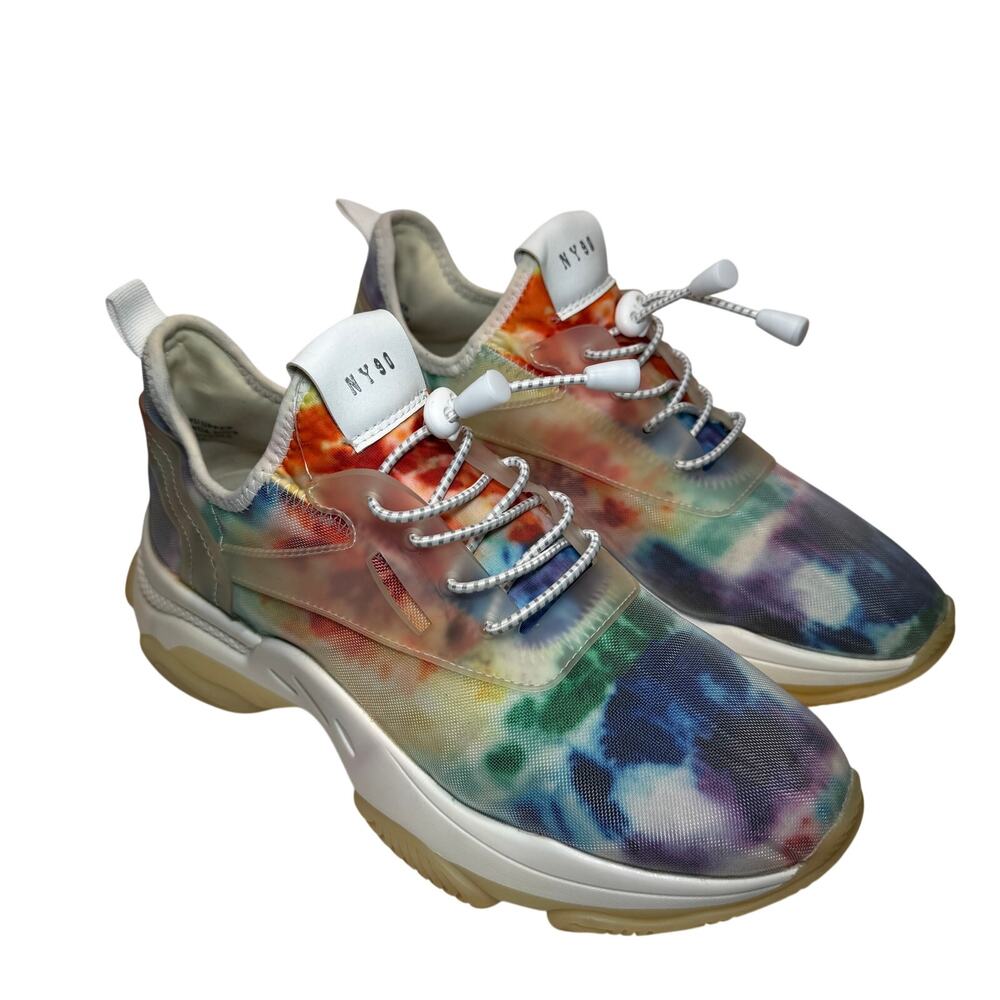Tie Dye Chunky Platform Sneakers 9M Steve Madden NY90 Myles Y2K Festival Fun